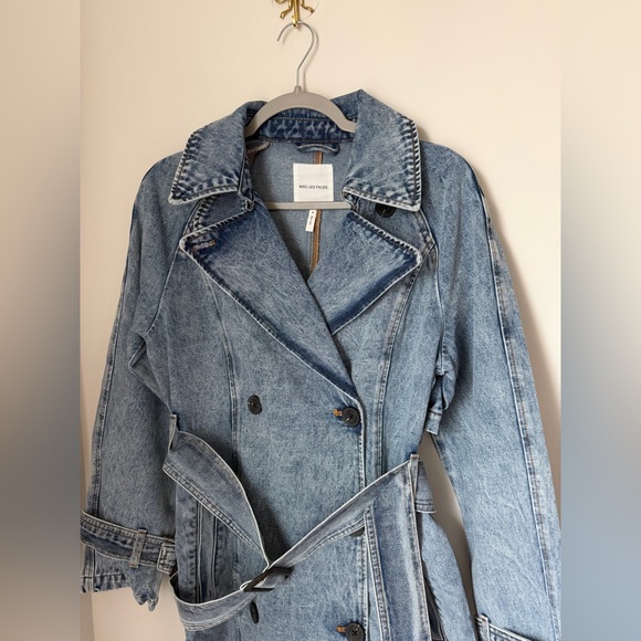 Avec Les Filles Denim relaxed Trench Coat - Picture 4 of 6